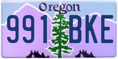 OR license plate 991BKE