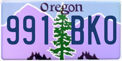 OR license plate 991BKO