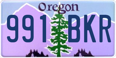 OR license plate 991BKR