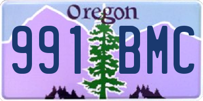 OR license plate 991BMC