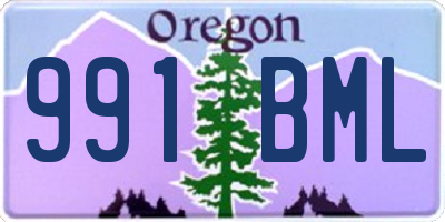 OR license plate 991BML