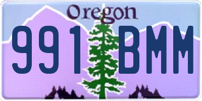 OR license plate 991BMM