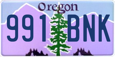 OR license plate 991BNK