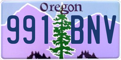 OR license plate 991BNV