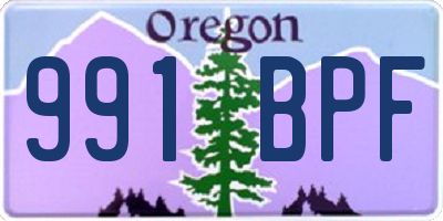 OR license plate 991BPF
