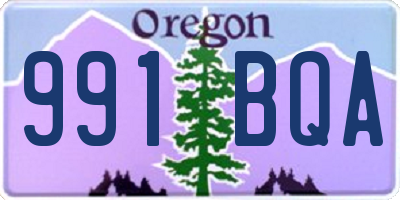 OR license plate 991BQA