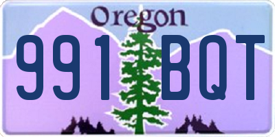 OR license plate 991BQT