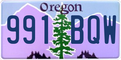 OR license plate 991BQW