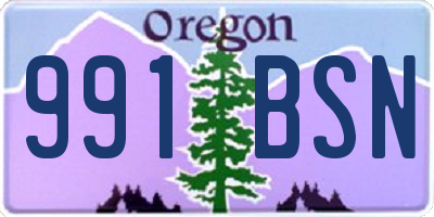 OR license plate 991BSN