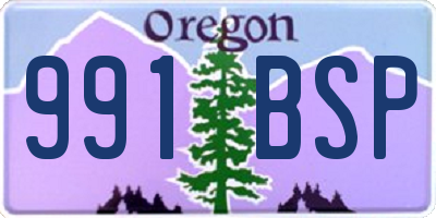 OR license plate 991BSP