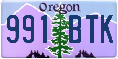 OR license plate 991BTK
