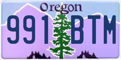 OR license plate 991BTM