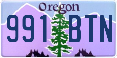 OR license plate 991BTN