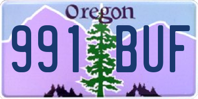 OR license plate 991BUF