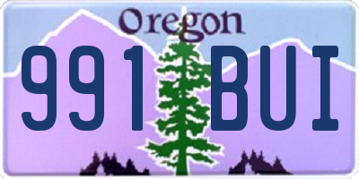 OR license plate 991BUI