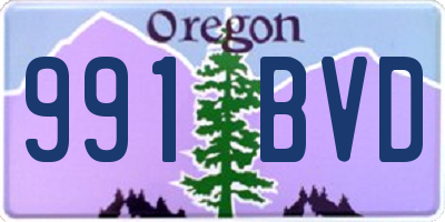 OR license plate 991BVD