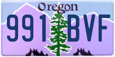 OR license plate 991BVF