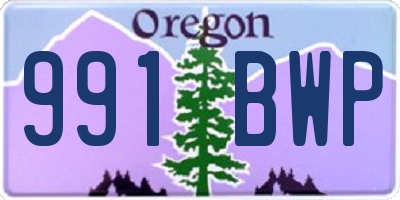 OR license plate 991BWP