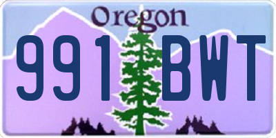 OR license plate 991BWT