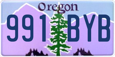 OR license plate 991BYB