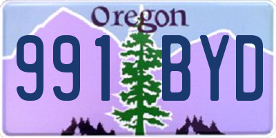 OR license plate 991BYD