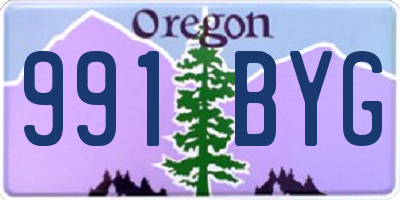 OR license plate 991BYG