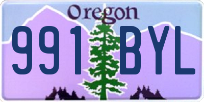 OR license plate 991BYL