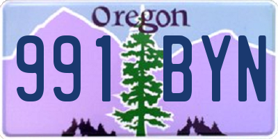 OR license plate 991BYN