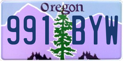 OR license plate 991BYW