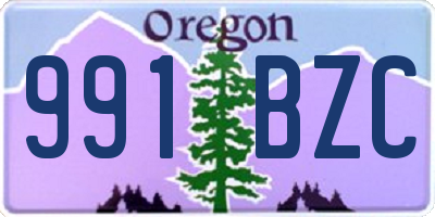 OR license plate 991BZC
