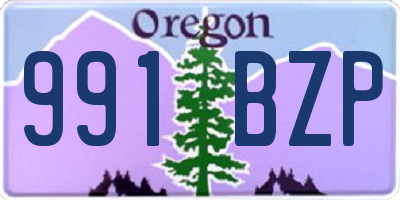 OR license plate 991BZP