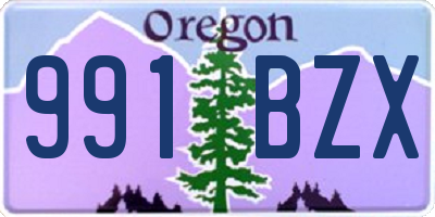 OR license plate 991BZX