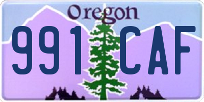 OR license plate 991CAF