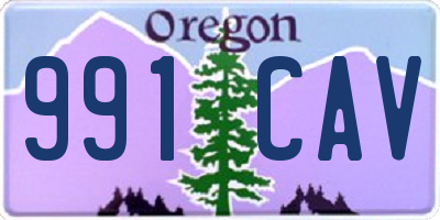 OR license plate 991CAV