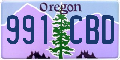OR license plate 991CBD