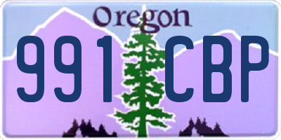 OR license plate 991CBP