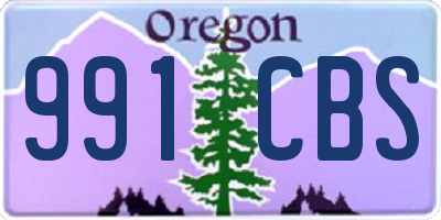OR license plate 991CBS