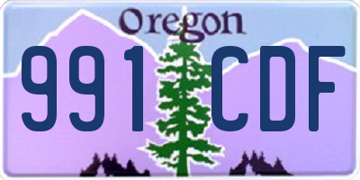 OR license plate 991CDF