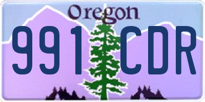 OR license plate 991CDR