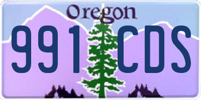 OR license plate 991CDS