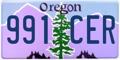 OR license plate 991CER