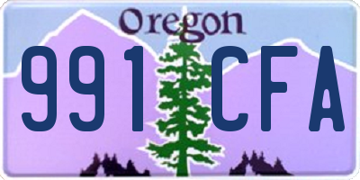 OR license plate 991CFA