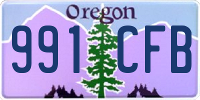 OR license plate 991CFB