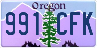 OR license plate 991CFK