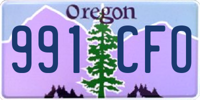 OR license plate 991CFO