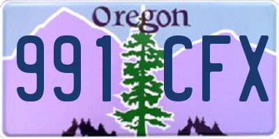 OR license plate 991CFX