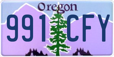 OR license plate 991CFY