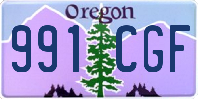 OR license plate 991CGF