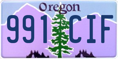 OR license plate 991CIF