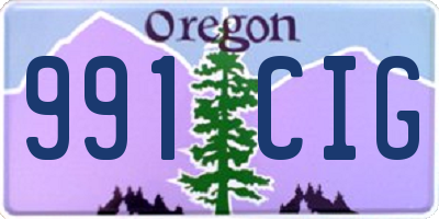 OR license plate 991CIG